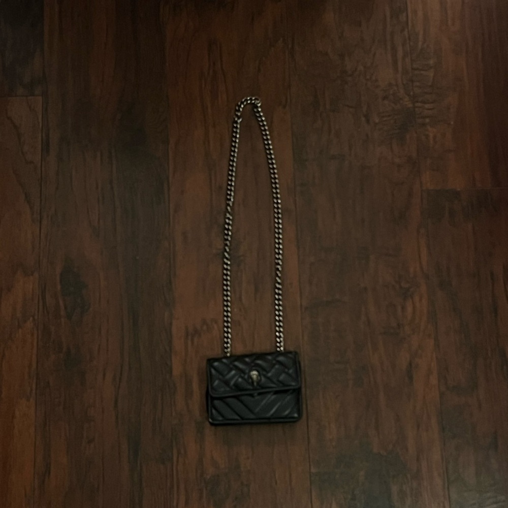 Kurt Geiger Black Mini Quilted Bag with Chain Strap